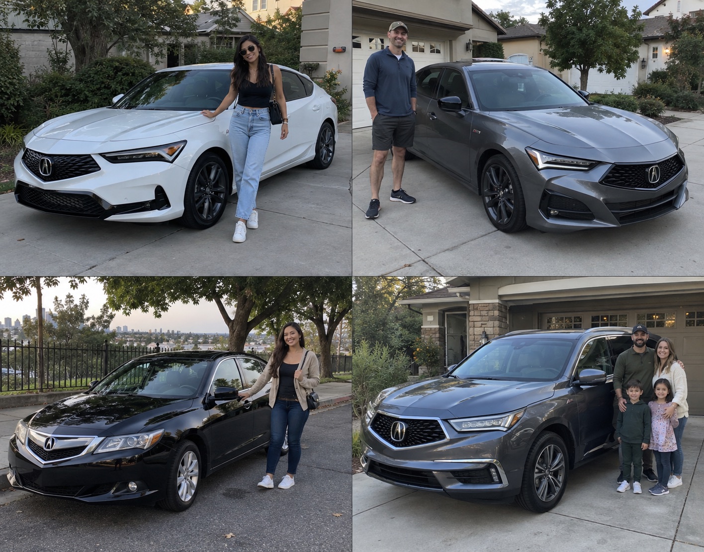 Illustrative candid scene of owners with a Acura vehicle