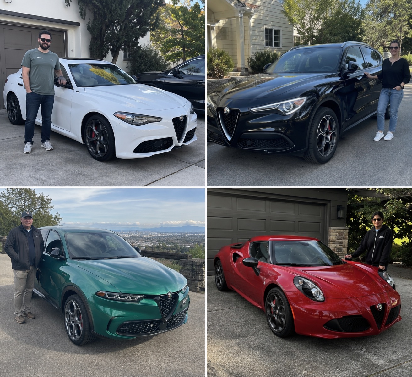 Illustrative candid scene featuring a Alfa Romeo Giulia