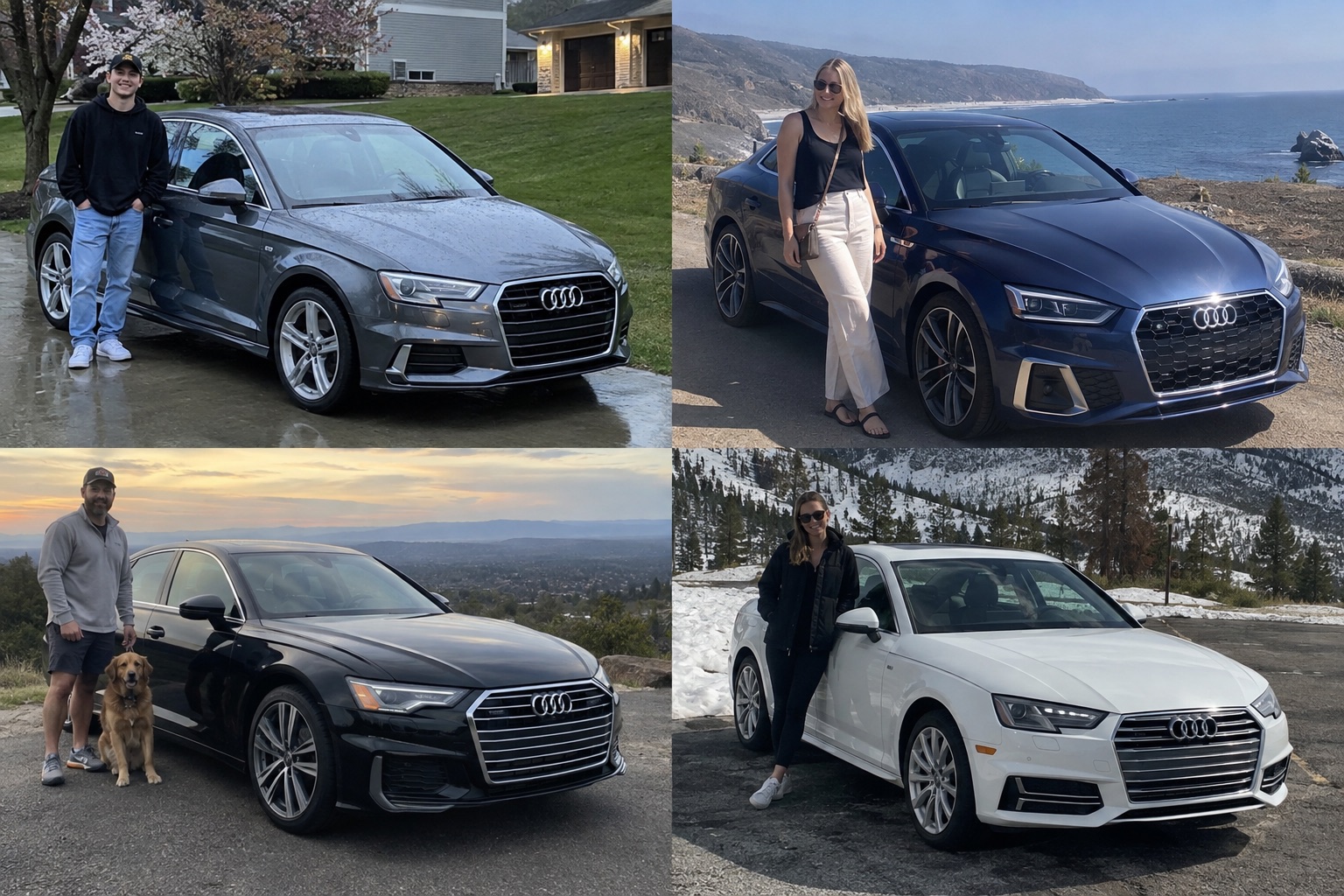 Illustrative candid scene of owners with a Audi vehicle