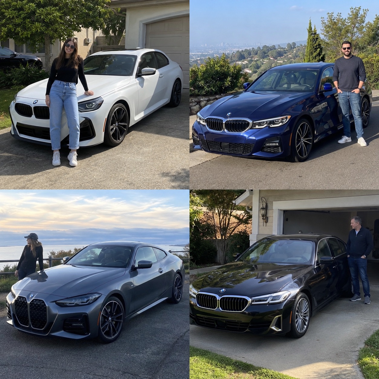Illustrative candid scene of owners with a BMW vehicle