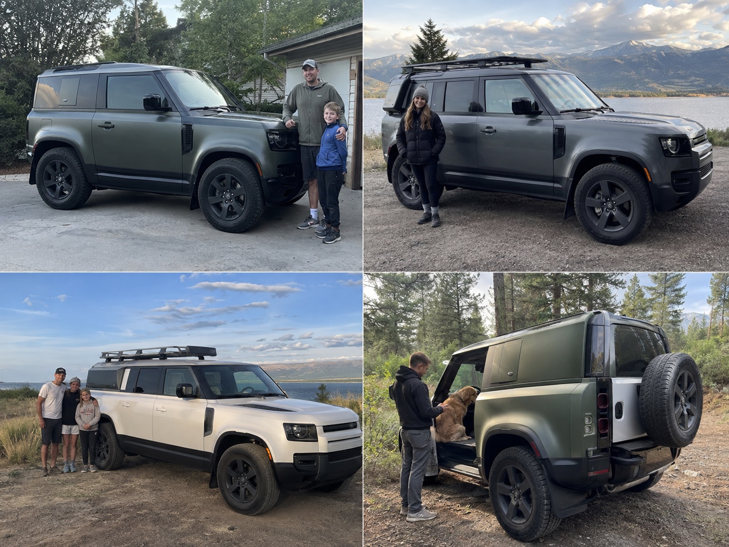 Illustrative candid scene of owners with a Defender vehicle