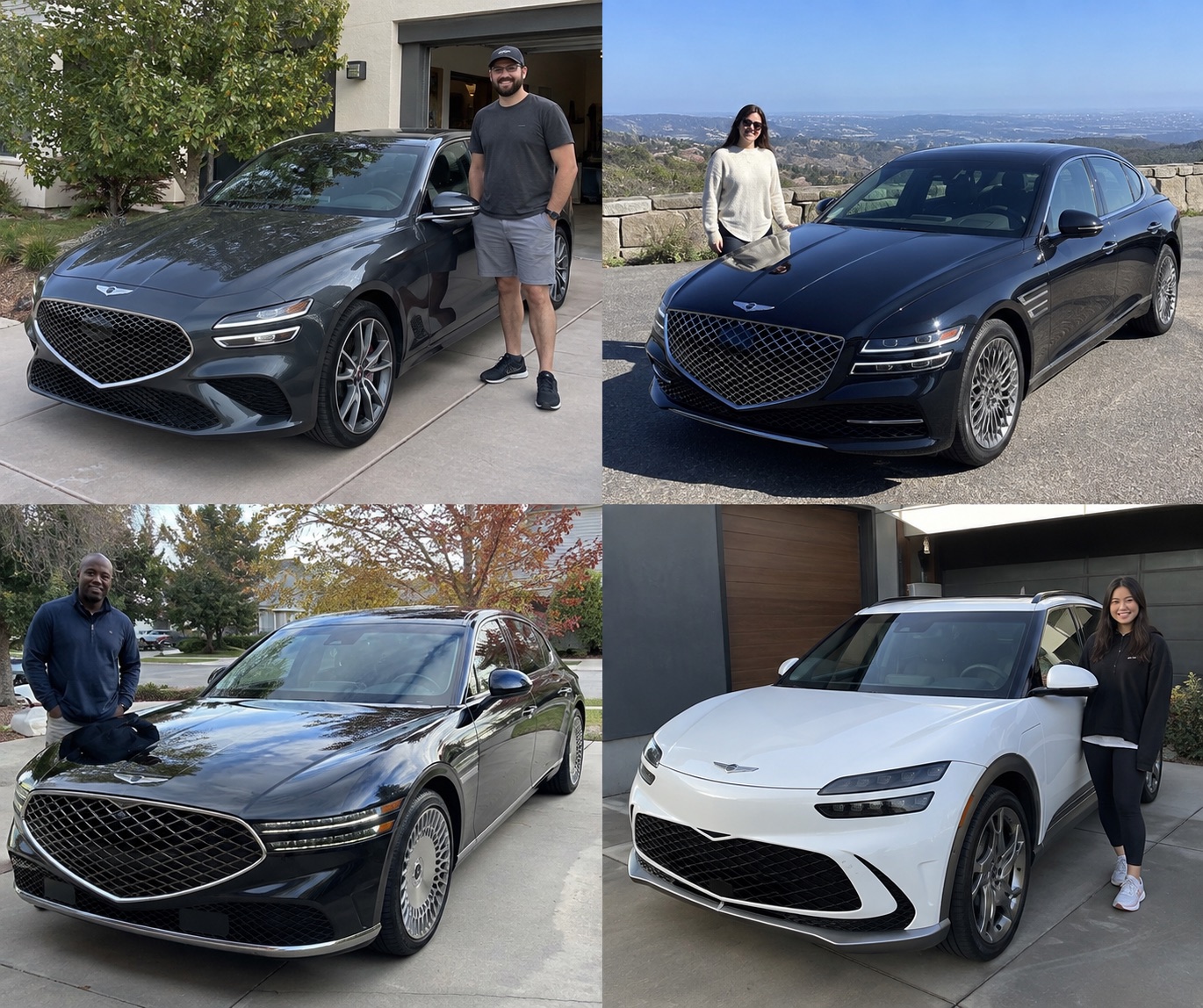 Illustrative candid scene of owners with a Genesis vehicle