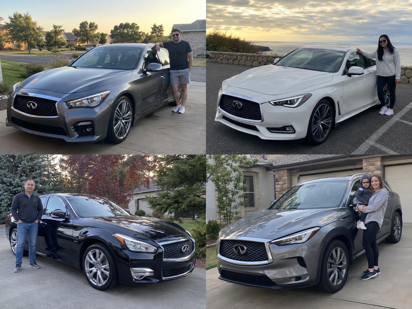Illustrative candid scene of owners with a Infiniti vehicle