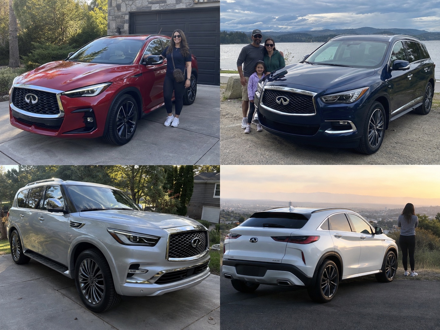 Illustrative candid scene featuring a Infiniti QX55