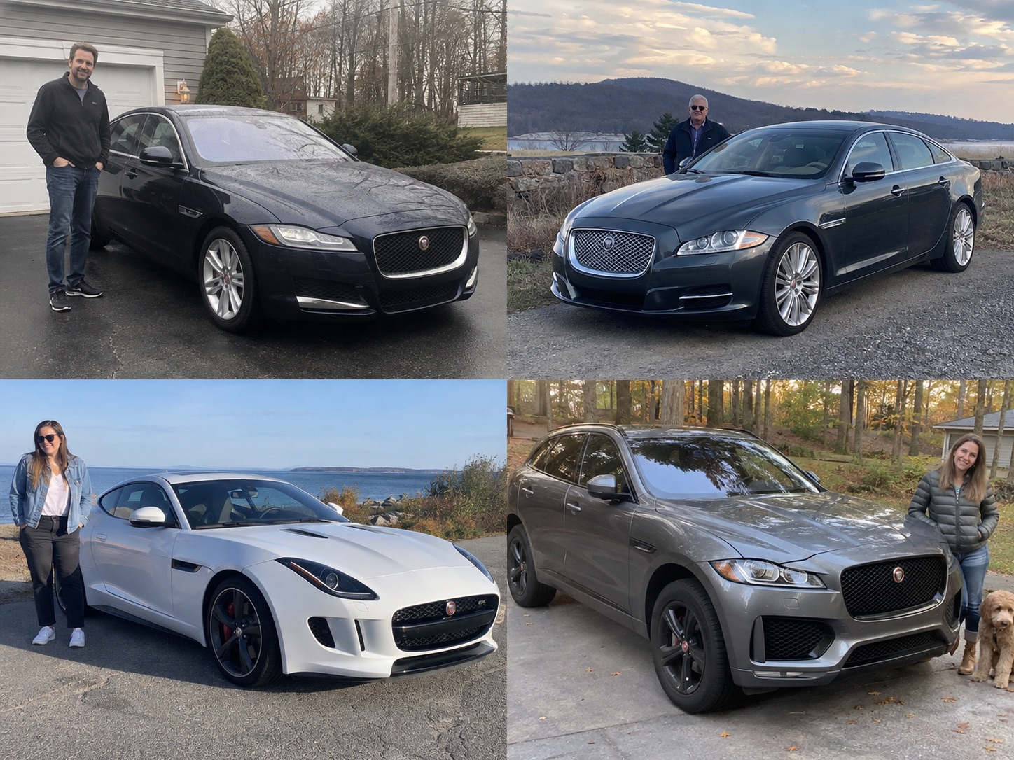 Illustrative candid scene of owners with a Jaguar vehicle