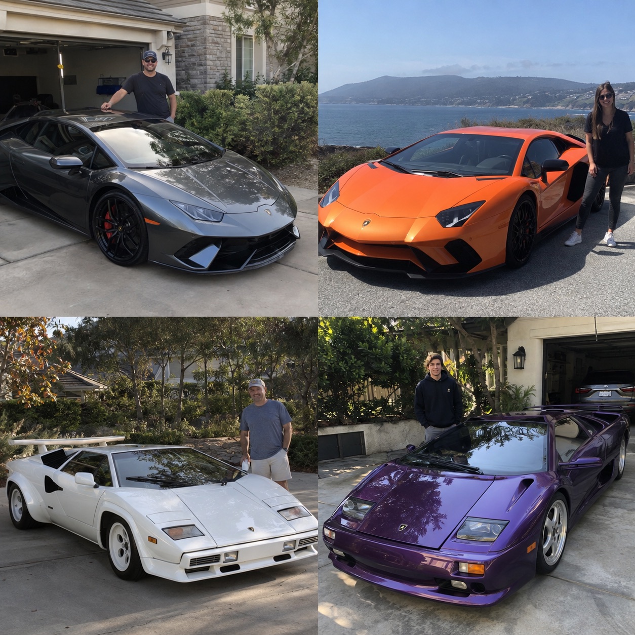 Illustrative candid scene featuring a Lamborghini Countach