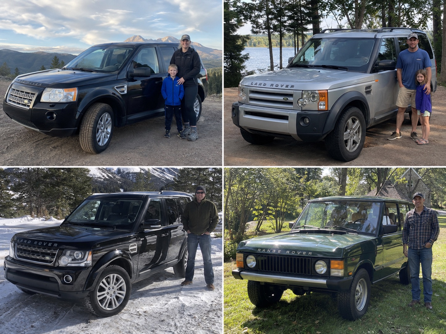 Illustrative candid scene of owners with a Land Rover vehicle