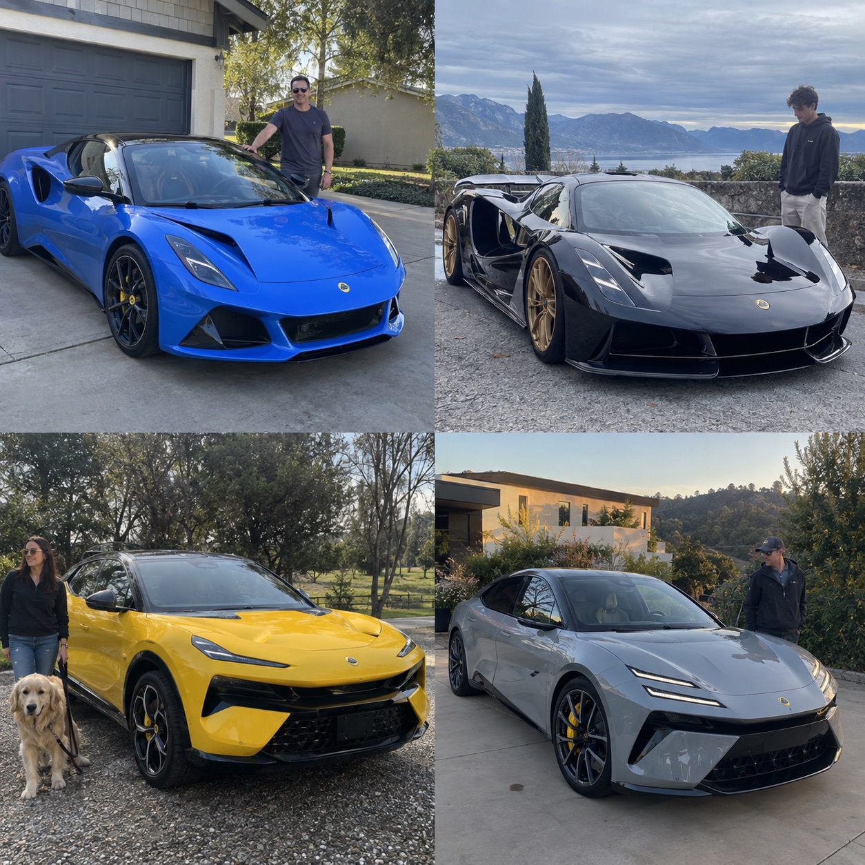 Illustrative candid scene of owners with a Lotus vehicle