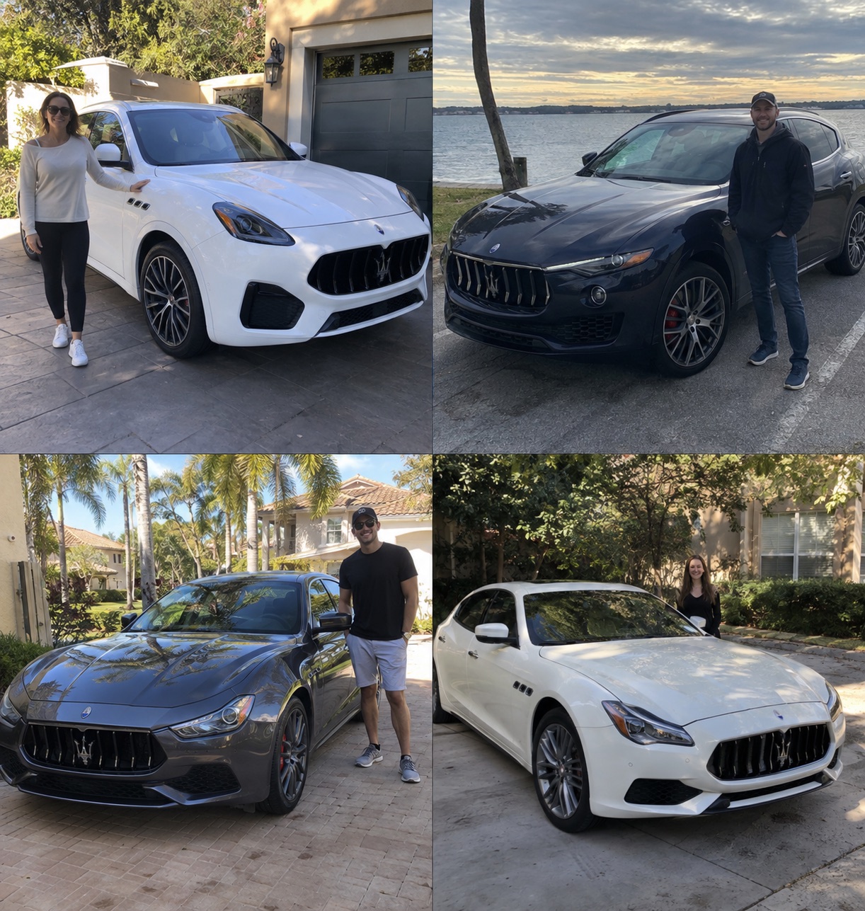 Illustrative candid scene of owners with a Maserati vehicle