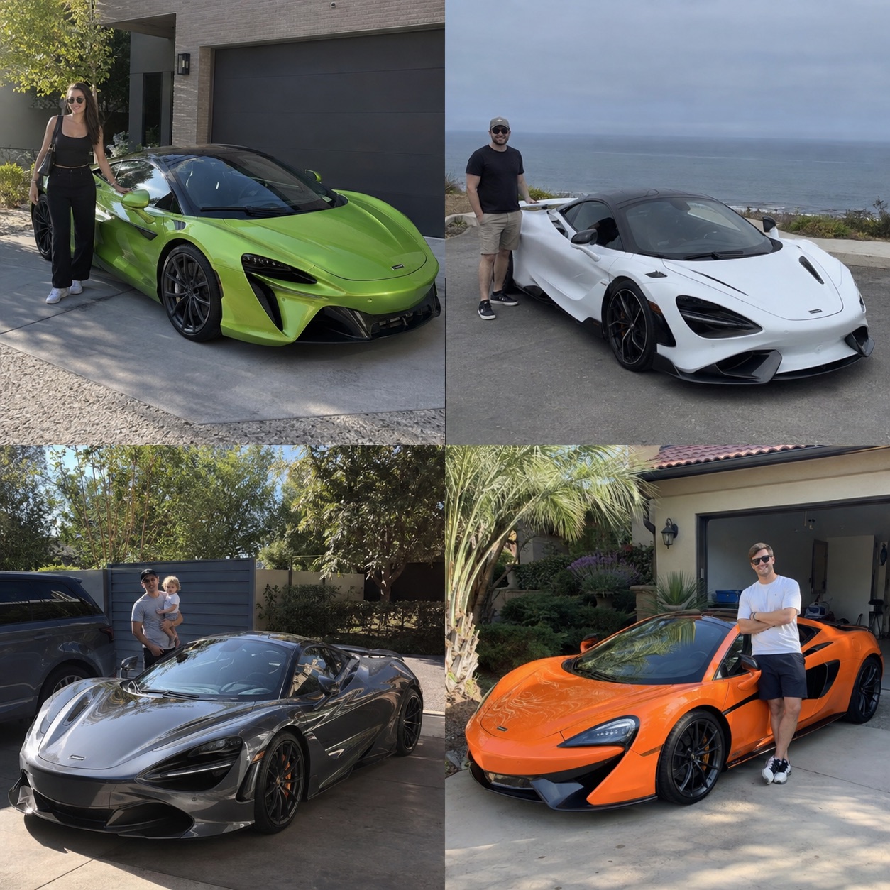 Illustrative candid scene of owners with a McLaren vehicle