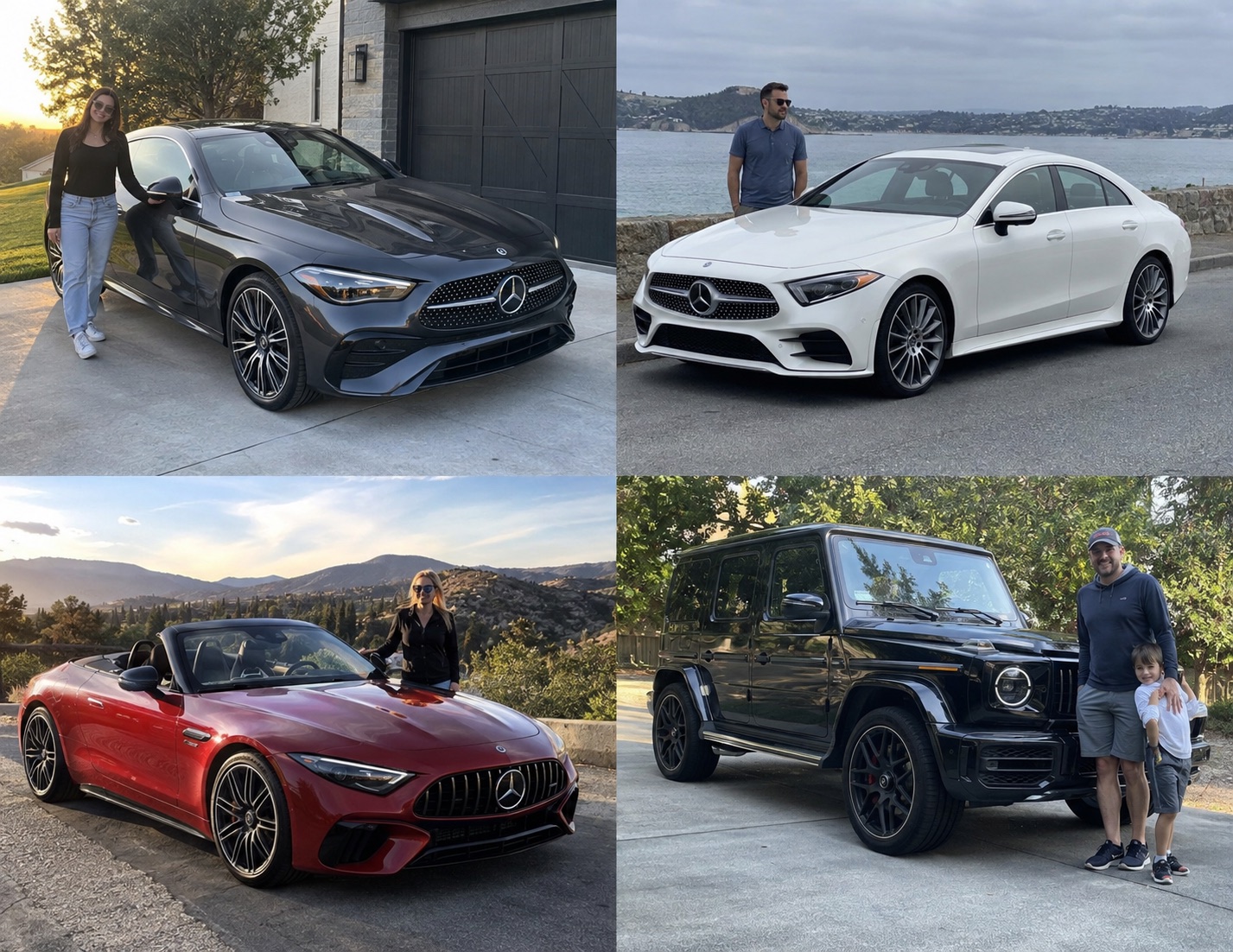 Illustrative candid scene featuring a Mercedes-Benz CLS