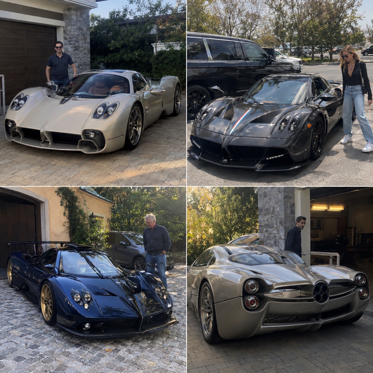 Illustrative candid scene of owners with a Pagani vehicle