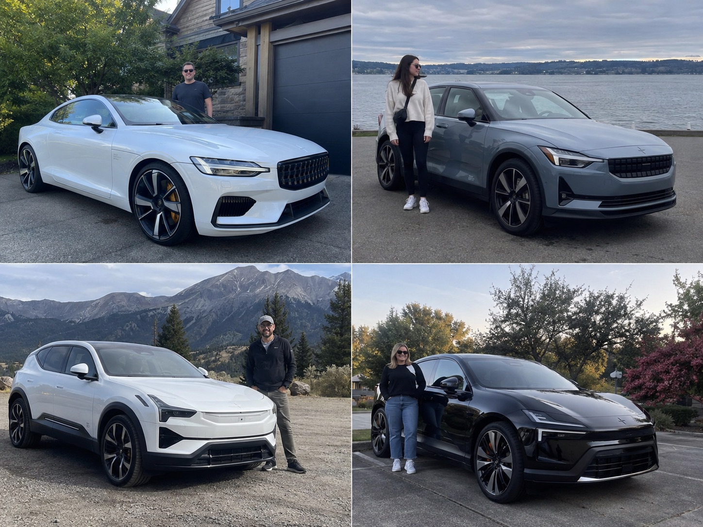 Illustrative candid scene of owners with a Polestar vehicle