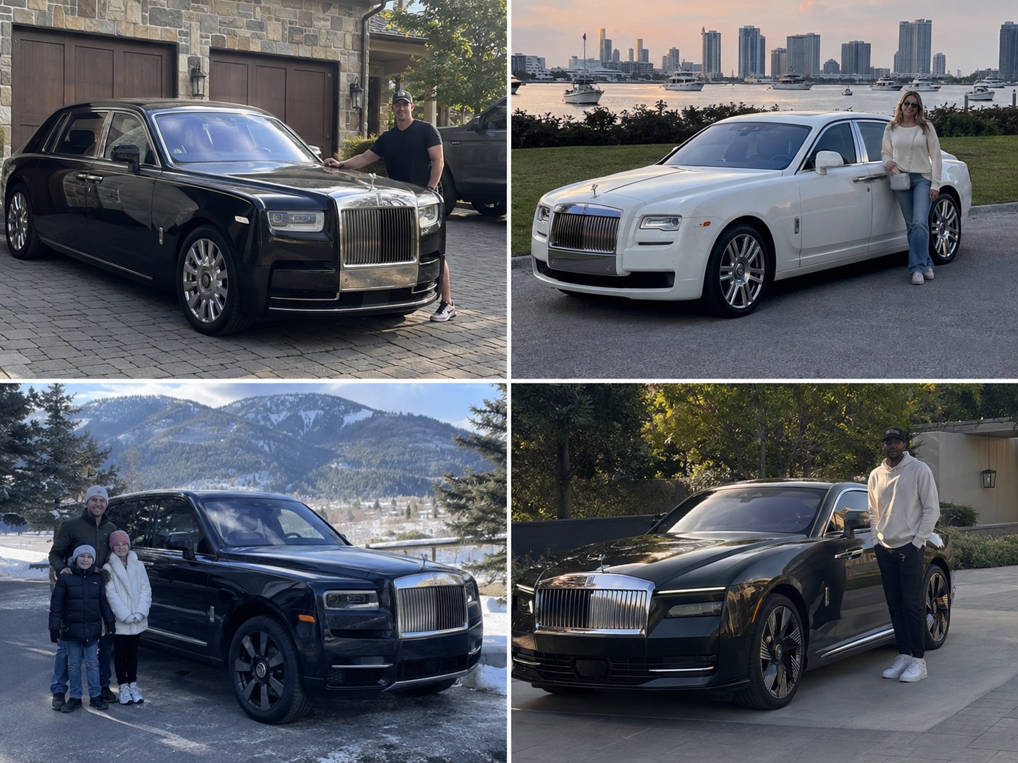 Illustrative candid scene of owners with a Rolls-Royce vehicle