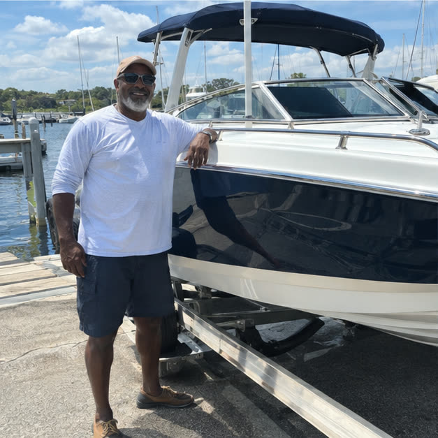 Sea Ray SLX 260 pictured for Marcus's vehicle situation