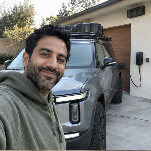 Rivian R1S pictured for Amir's vehicle situation