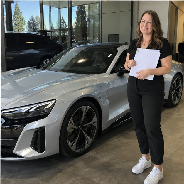 Audi e-tron GT pictured for Sienna's vehicle situation