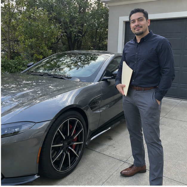 Aston Martin Vantage pictured for Mateo's vehicle situation