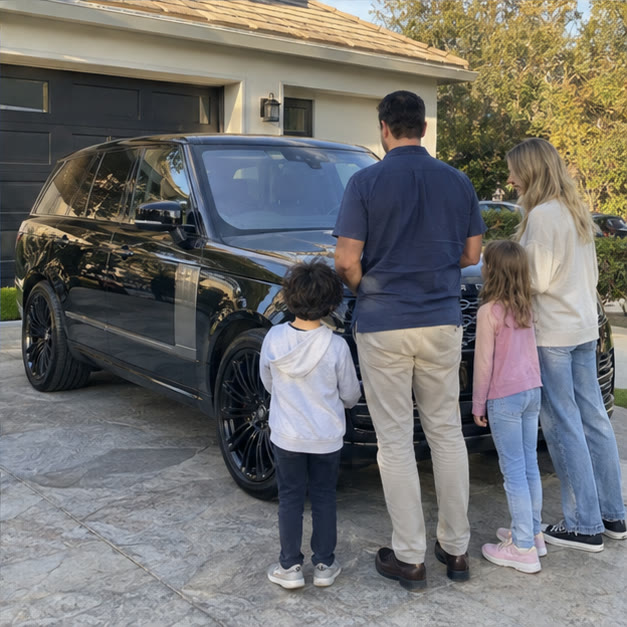 Illustrative candid vehicle scene for purchase stage guidance