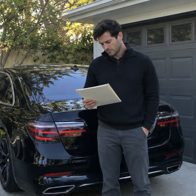 Illustrative candid vehicle scene for registration problems guidance