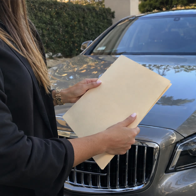 Illustrative candid vehicle scene for title & paperwork guidance