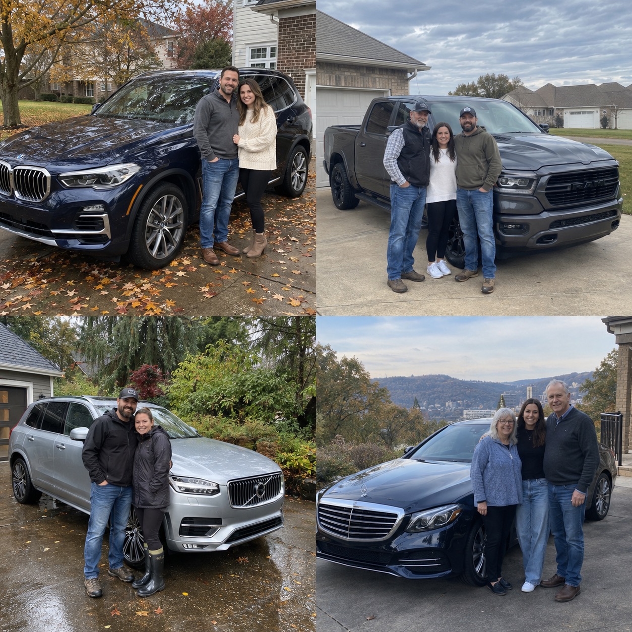Illustrative candid scene of vehicle owners beside a luxury vehicle for the Ohio guide