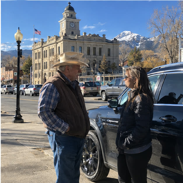 Illustrative candid vehicle scene for montana counties